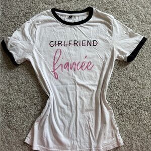 White, Black and Pink Women's Fiancé top